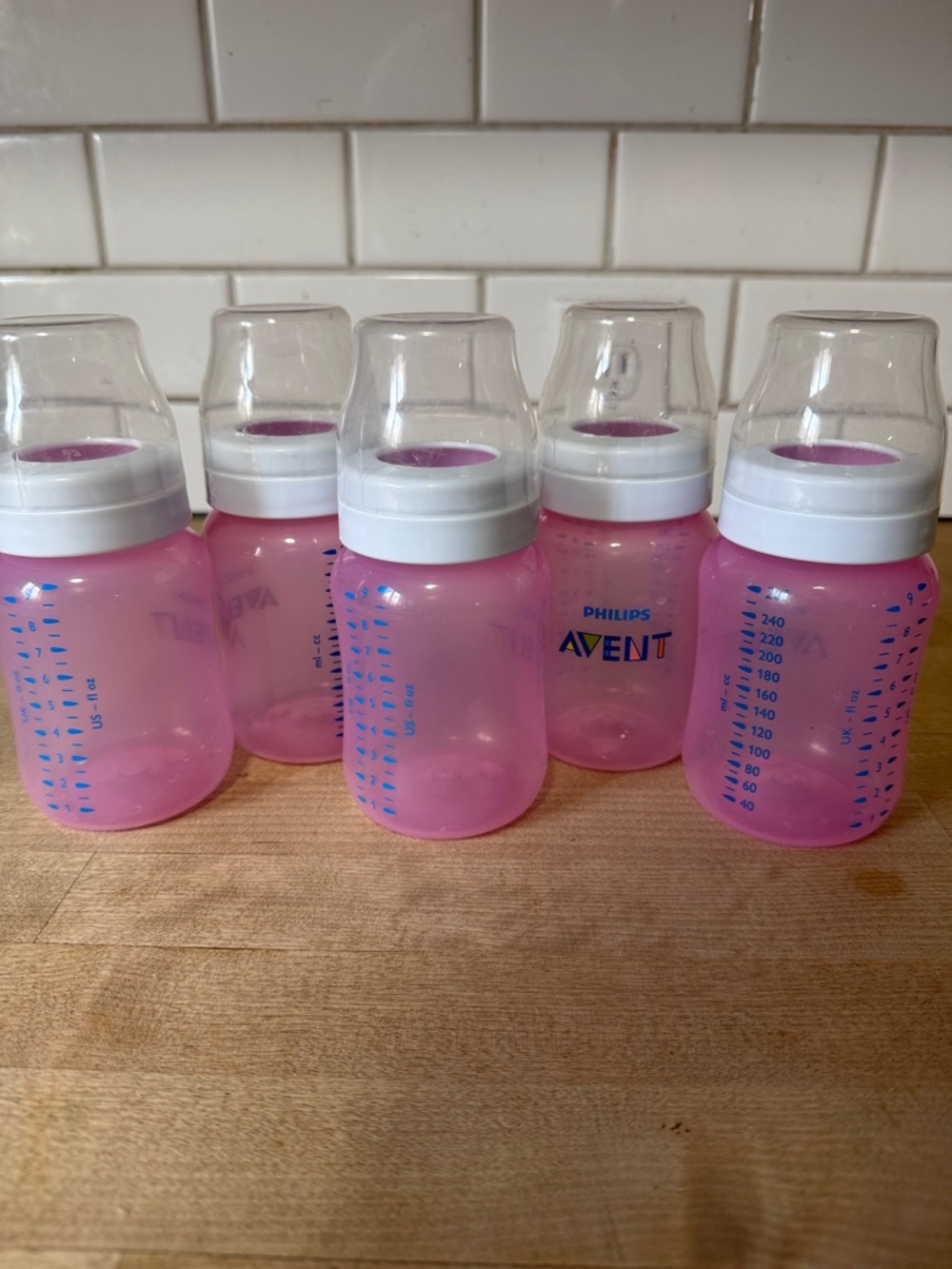 Philips Avent Pink Baby Feeding Bottles - Pack of 5 9oz